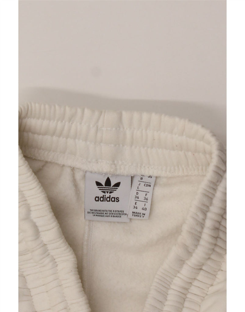 ADIDAS Womens Tracksuit Trousers Joggers UK 8 Small White Cotton Vintage Adidas and Second-Hand Adidas from Messina Hembry 