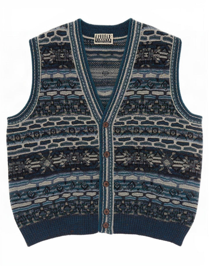 Marcazzani Mens Cardigan Sweater IT 50 Medium Multicoloured Fair Isle