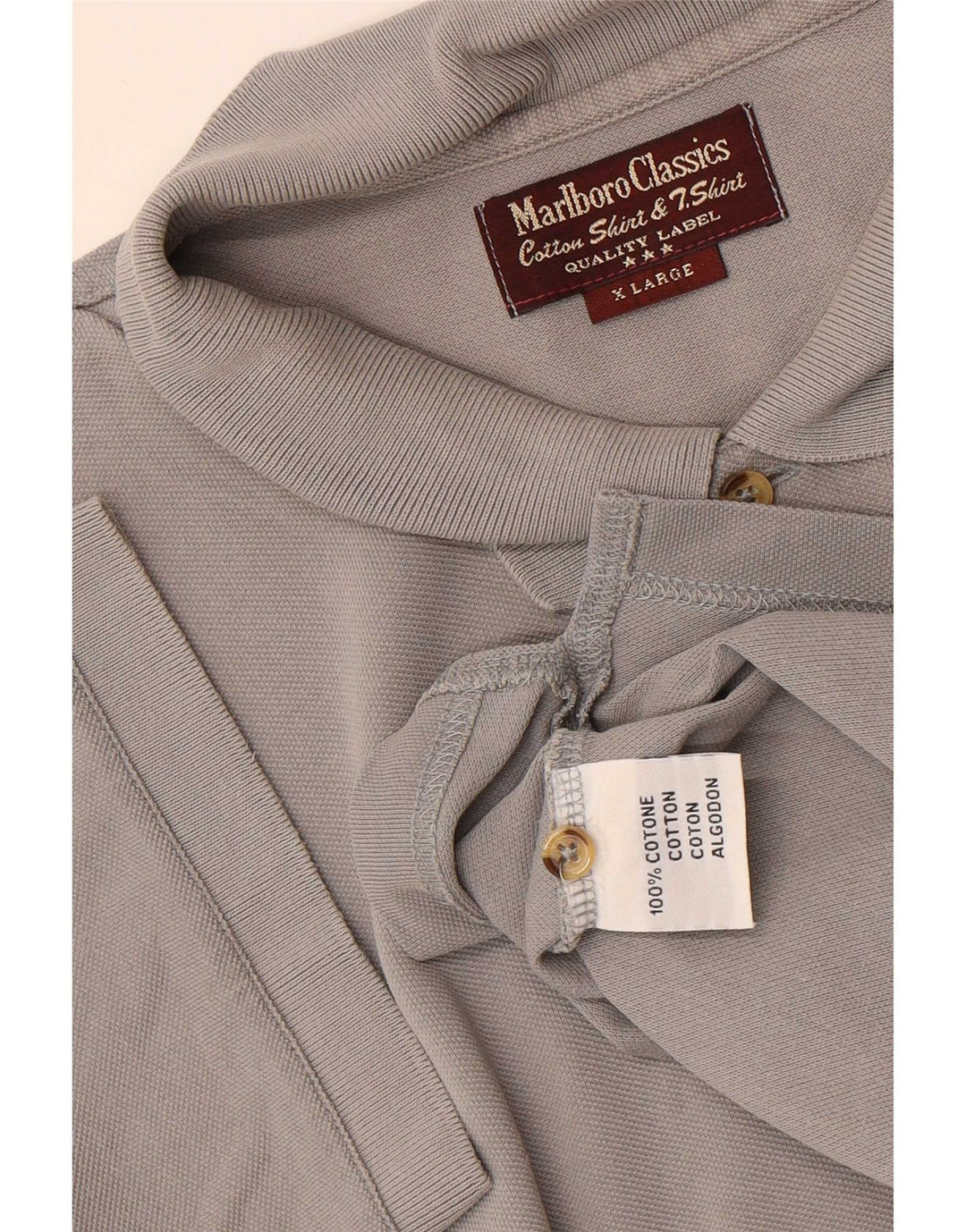 Marlboro Classics Mens Polo Shirt XL Grey Cotton