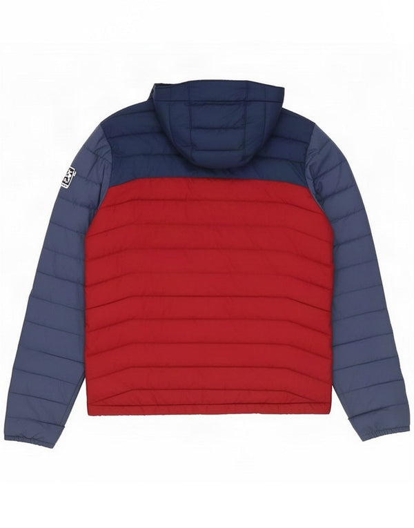 Columbia Mens Hooded Padded Jacket UK 38 Medium Navy Blue Colourblock
