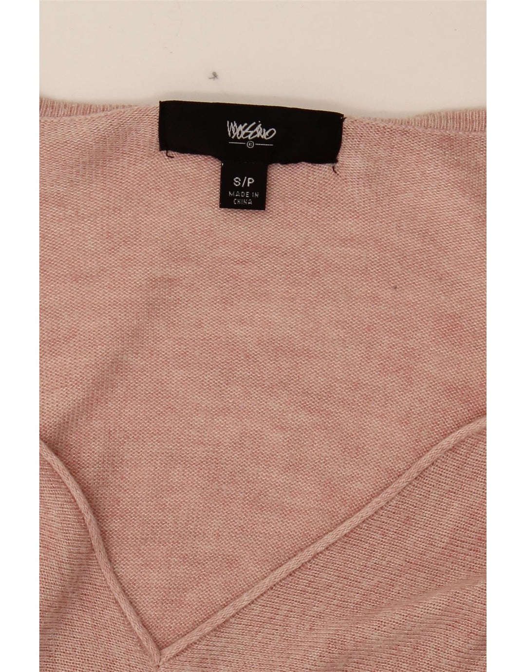 MOSSIMO Womens Longline Asymmetric V-Neck Jumper Sweater UK 10 Small Pink Vintage Mossimo and Second-Hand Mossimo from Messina Hembry 