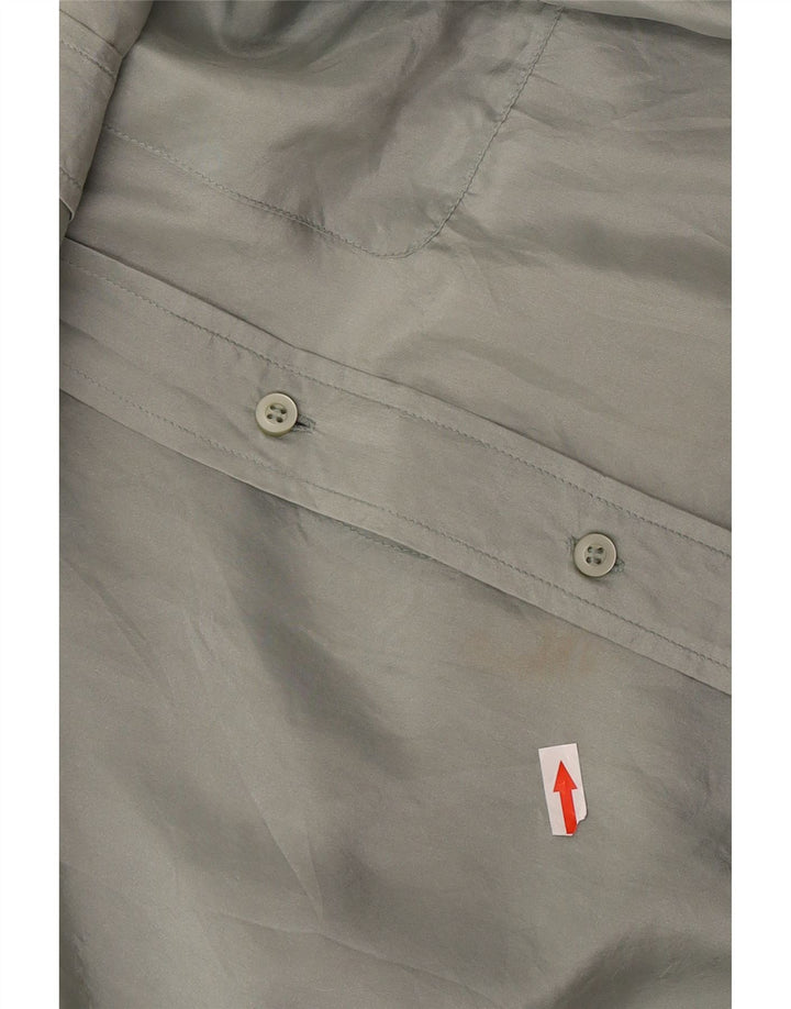 Vintage Mens Shirt Large Green Silk