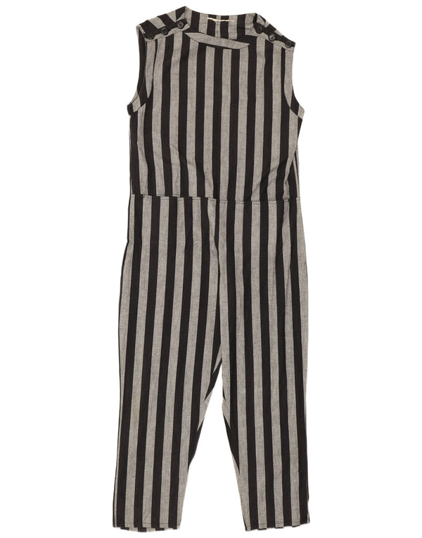 Vintage Womens Sleeveless Jumpsuit UK 14 Medium  Black Striped
