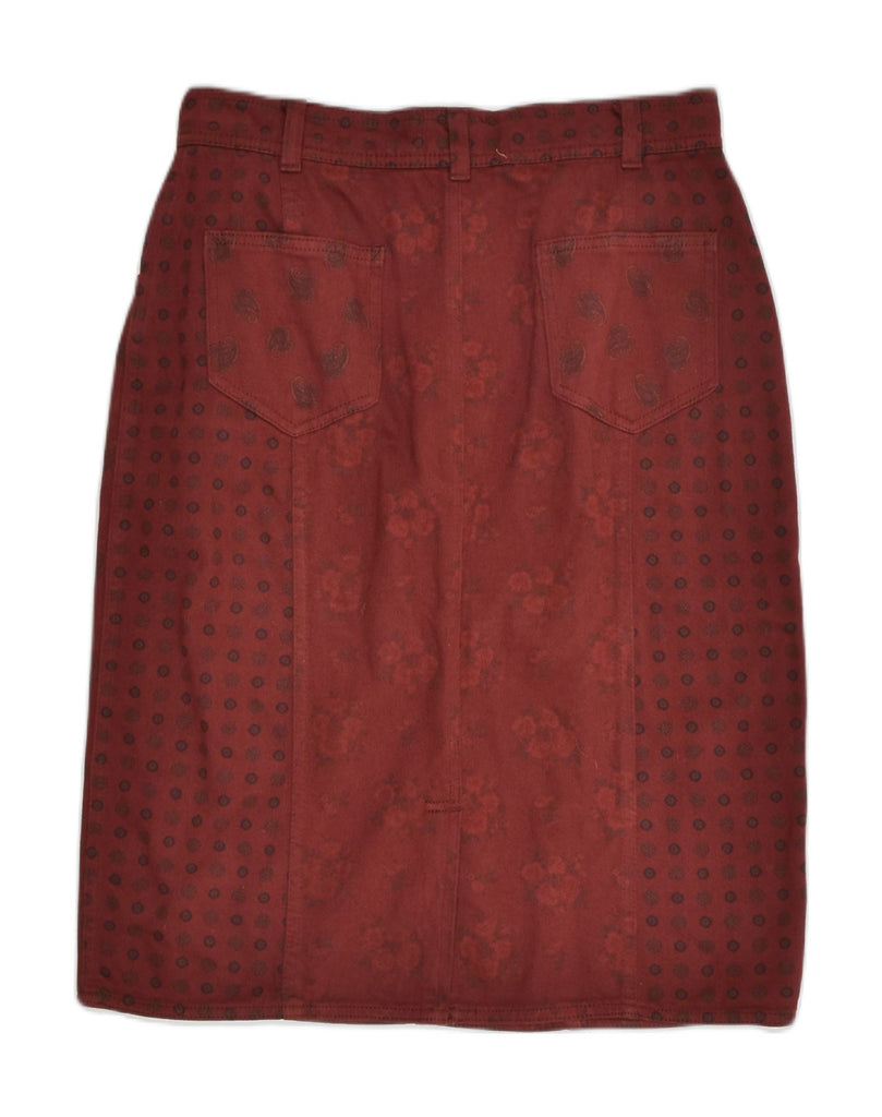 NEW PENNY Womens Straight Skirt W28 Medium  Red Floral Cotton | Vintage New Penny | Thrift | Second-Hand New Penny | Used Clothing | Messina Hembry 