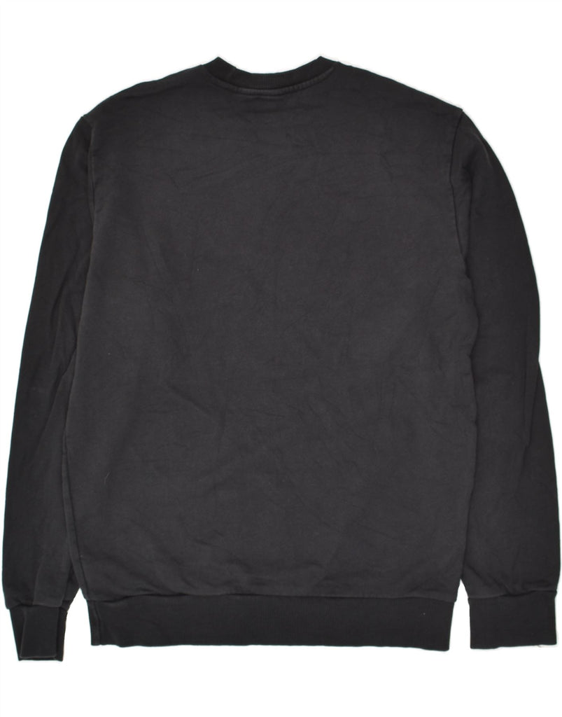 REEBOK Mens Graphic Sweatshirt Jumper Medium Black Cotton | Vintage Reebok | Thrift | Second-Hand Reebok | Used Clothing | Messina Hembry 