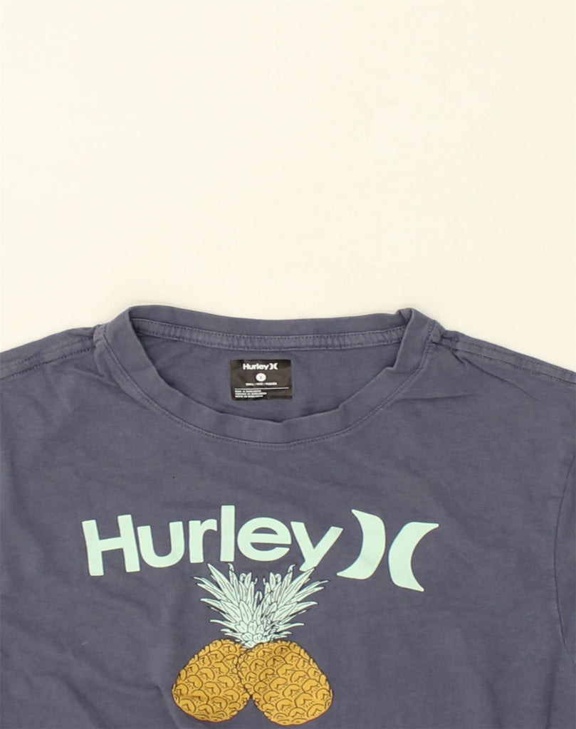 HURLEY Mens Graphic T-Shirt Top Small Blue Cotton | Vintage Hurley | Thrift | Second-Hand Hurley | Used Clothing | Messina Hembry 