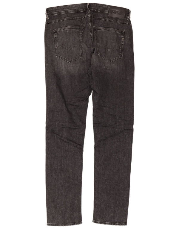 REPLAY Mens Willbi Regular Slim Jeans W33 L34 Grey Cotton