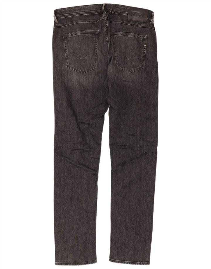 REPLAY Mens Willbi Regular Slim Jeans W33 L34 Grey Cotton