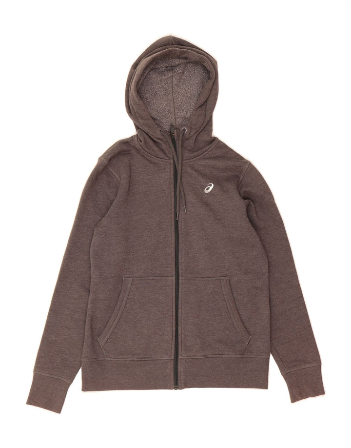ASICS Womens Zip Hoodie Sweater UK 10 Small Grey Cotton Vintage Asics and Second-Hand Asics from Messina Hembry 