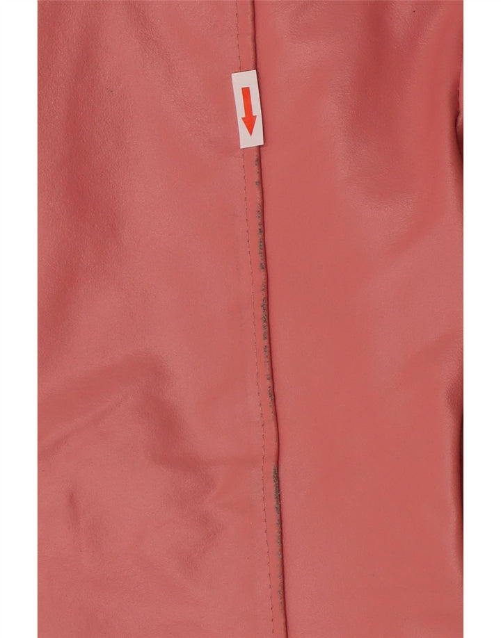 Vintage Womens Leather Jacket UK 14 Large Pink