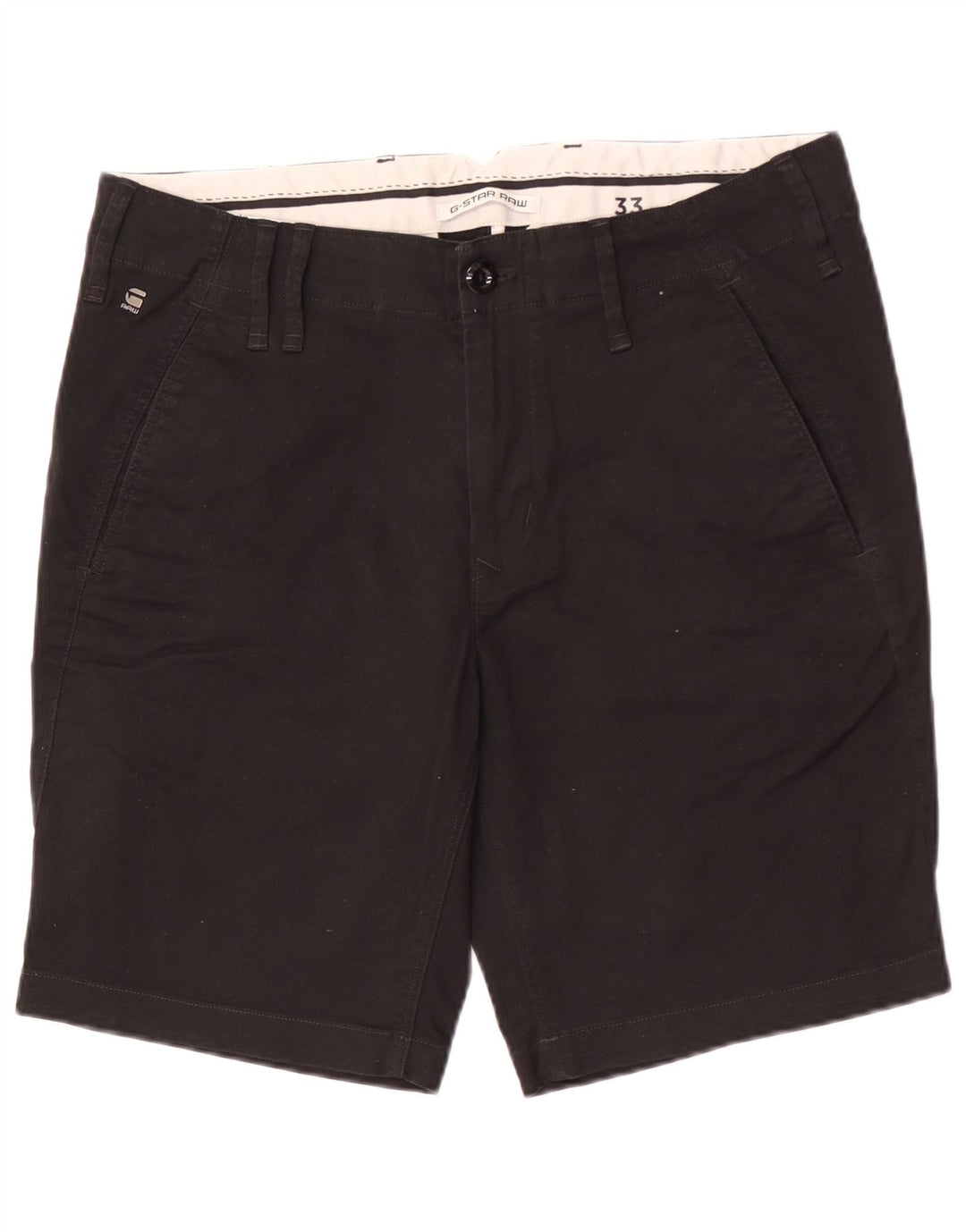 G-Star Mens Chino Shorts W33 Medium Black Cotton