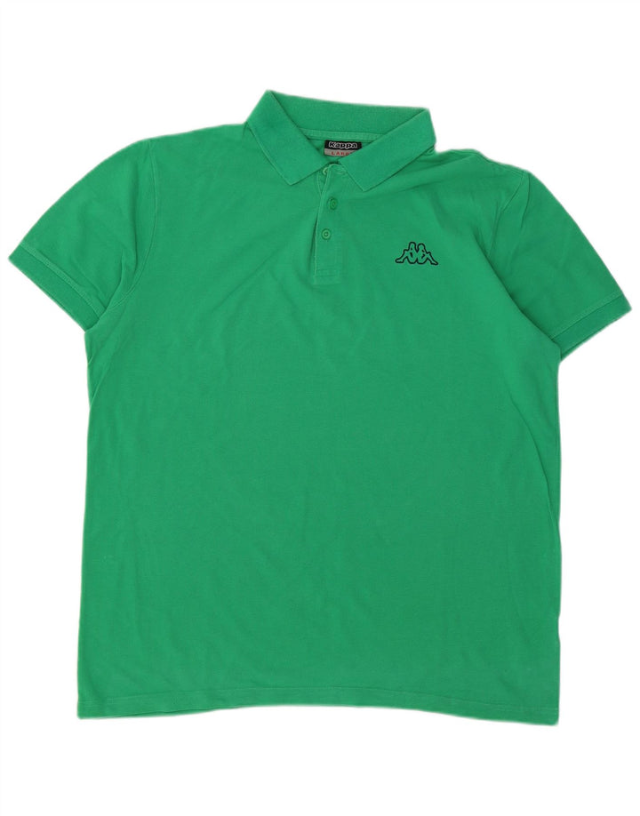 KAPPA Mens Polo Shirt Large Green Cotton