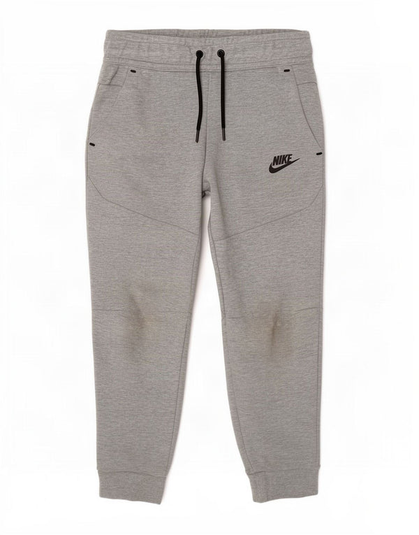 Nike Boys Tracksuit Trousers Joggers 8-9 Years Small Grey Flecked Cotton