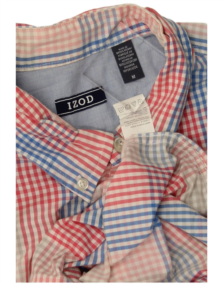 Izod Mens Short Sleeve Shirt Medium Multicoloured Check Cotton