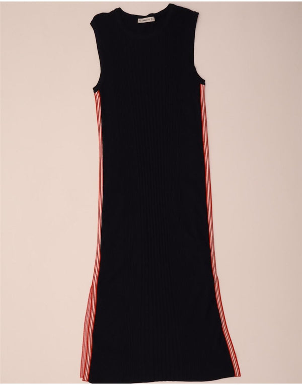 Zara Womens Sleeveless Jumper Dress UK 10 Small Black Striped