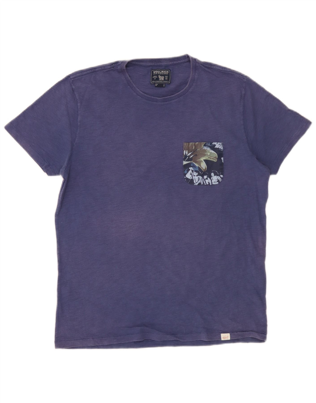 Woolrich Mens T-Shirt Top Medium Blue Cotton