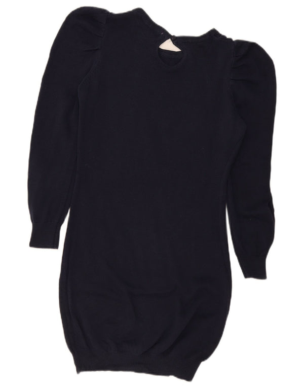 Zara Womens Jumper Dress UK 12 Medium Navy Blue Acrylic