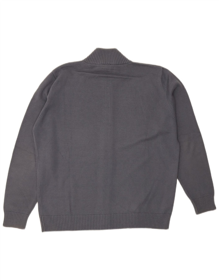 Lacoste Mens Cardigan Sweater Size 5 Large Grey Cotton