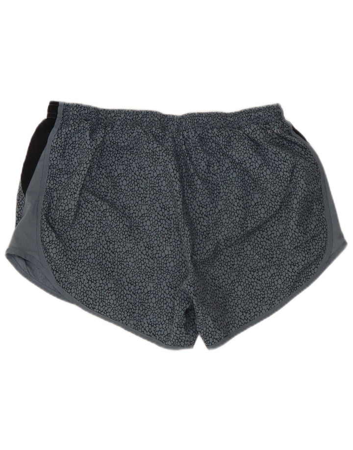 NIKE Womens Dri Fit Sport Shorts UK 12 Medium  Blue Colourblock Polyester