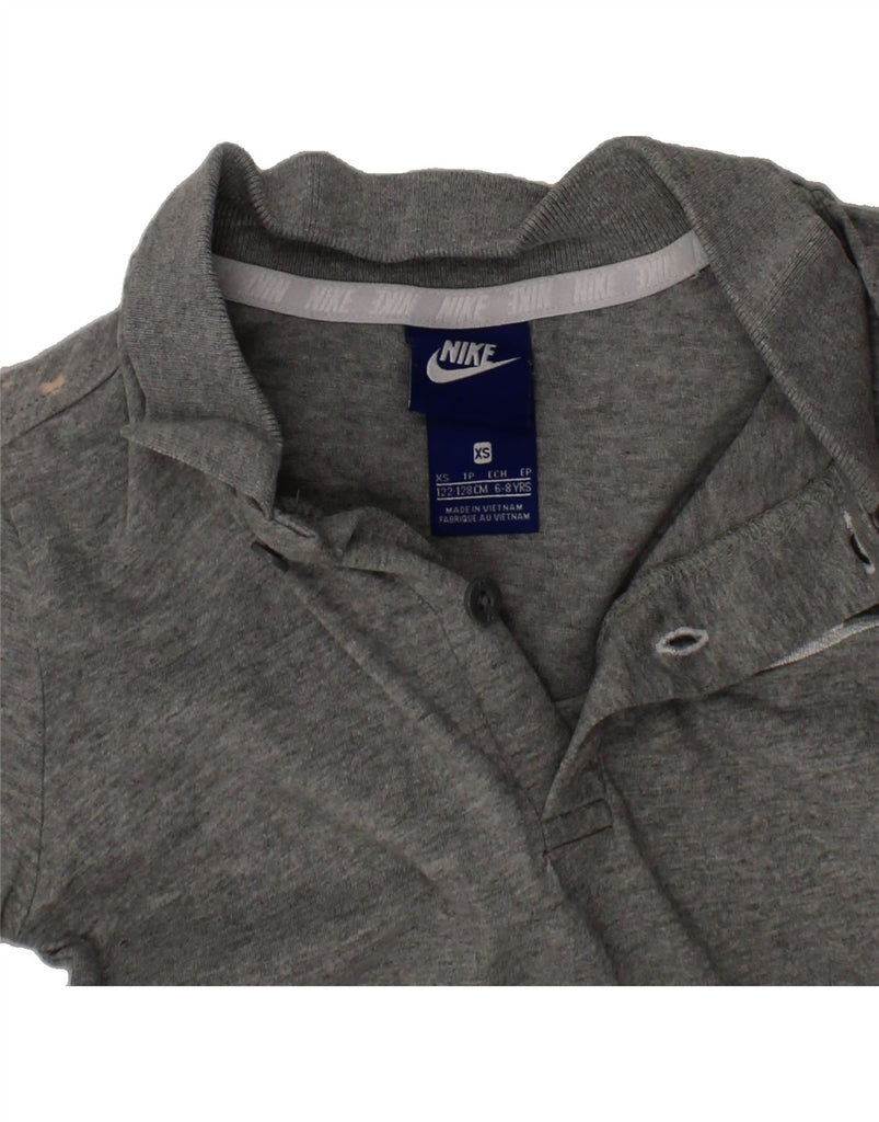 NIKE Boys Polo Shirt 6-7 Years XS Grey Cotton Vintage Nike and Second-Hand Nike from Messina Hembry 