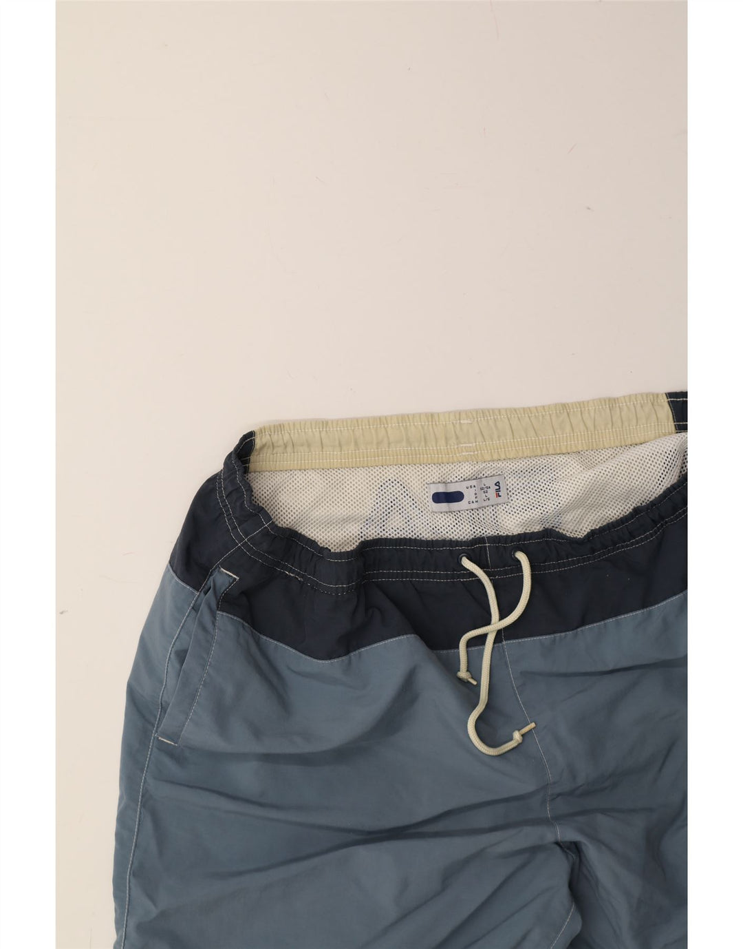 FILA Mens Swimming Shorts IT 52 Large Blue Colourblock Polyamide Vintage Fila and Second-Hand Fila from Messina Hembry 