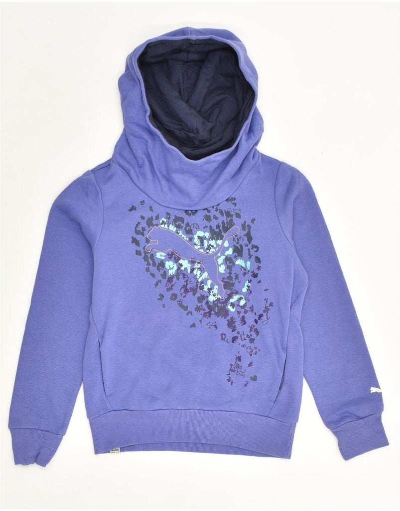 PUMA Girls Graphic Hoodie Jumper 11-12 Years  Purple Cotton | Vintage Puma | Thrift | Second-Hand Puma | Used Clothing | Messina Hembry 