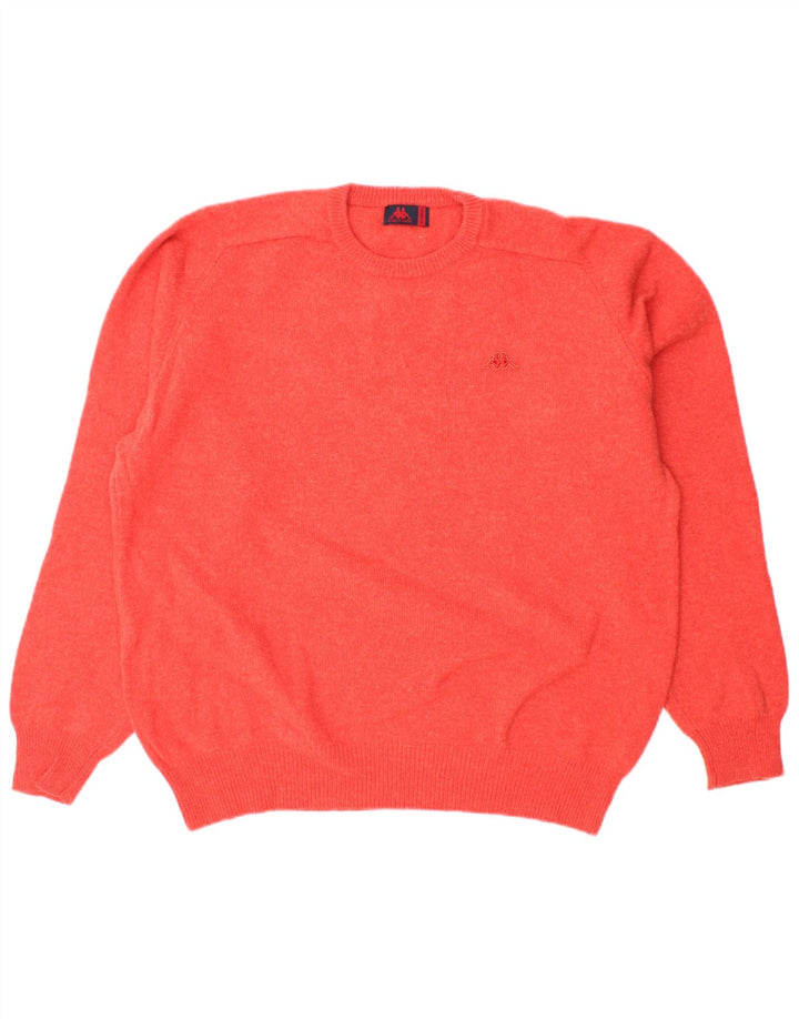 Kappa Mens Crew Neck Jumper Sweater XL Red Wool
