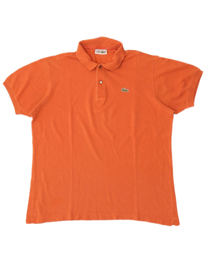 Lacoste Mens Polo Shirt Size 7 2XL Orange Cotton