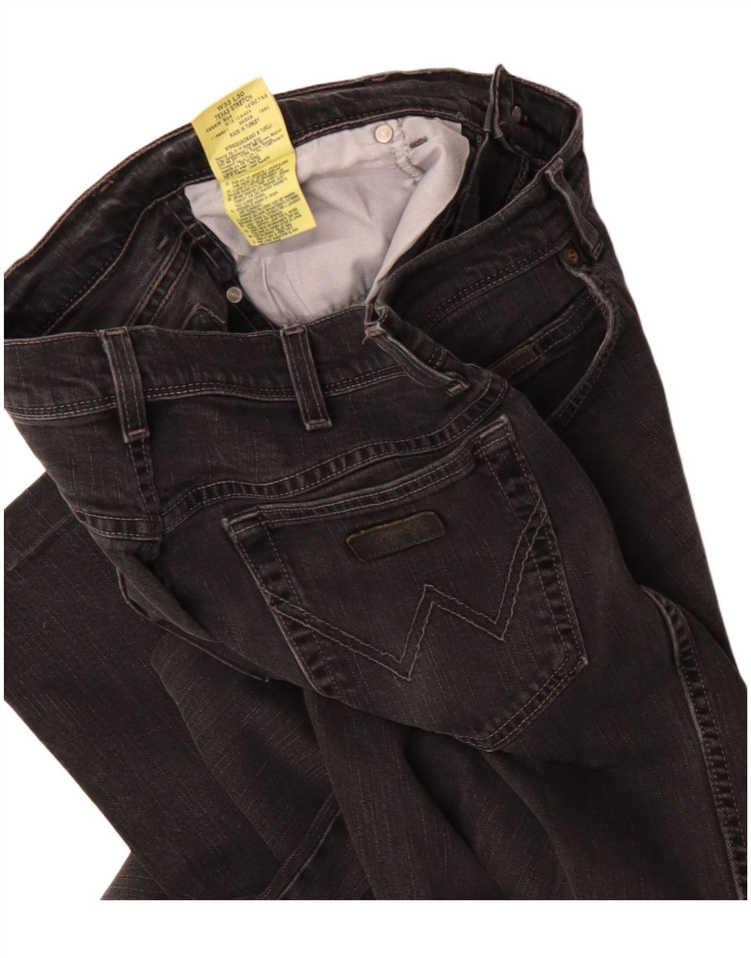 Wrangler Mens Texas Stretch Straight Jeans W33 L27 Black Cotton