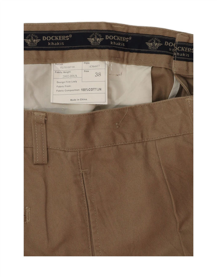 Dockers Mens Pegged Chino Trousers W38 L30 Beige Cotton