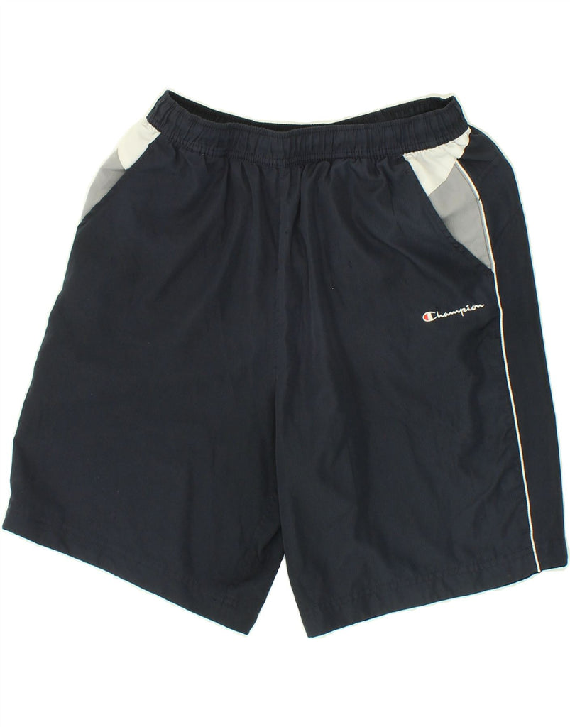 CHAMPION Mens Sport Shorts XL Navy Blue Polyester | Vintage Champion | Thrift | Second-Hand Champion | Used Clothing | Messina Hembry 