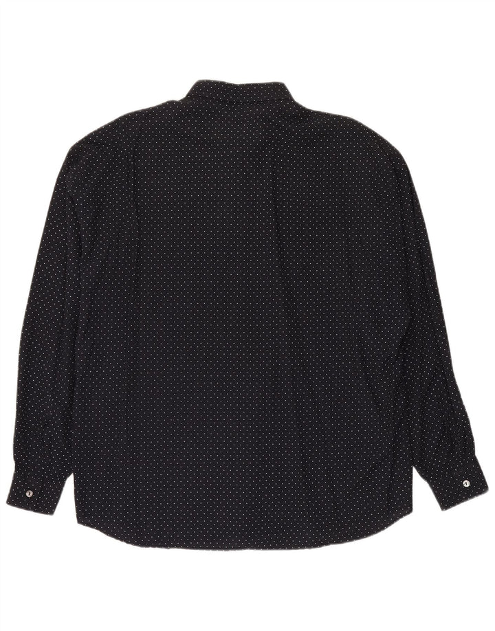 Vintage Mens Shirt Large Black Spotted Viscose