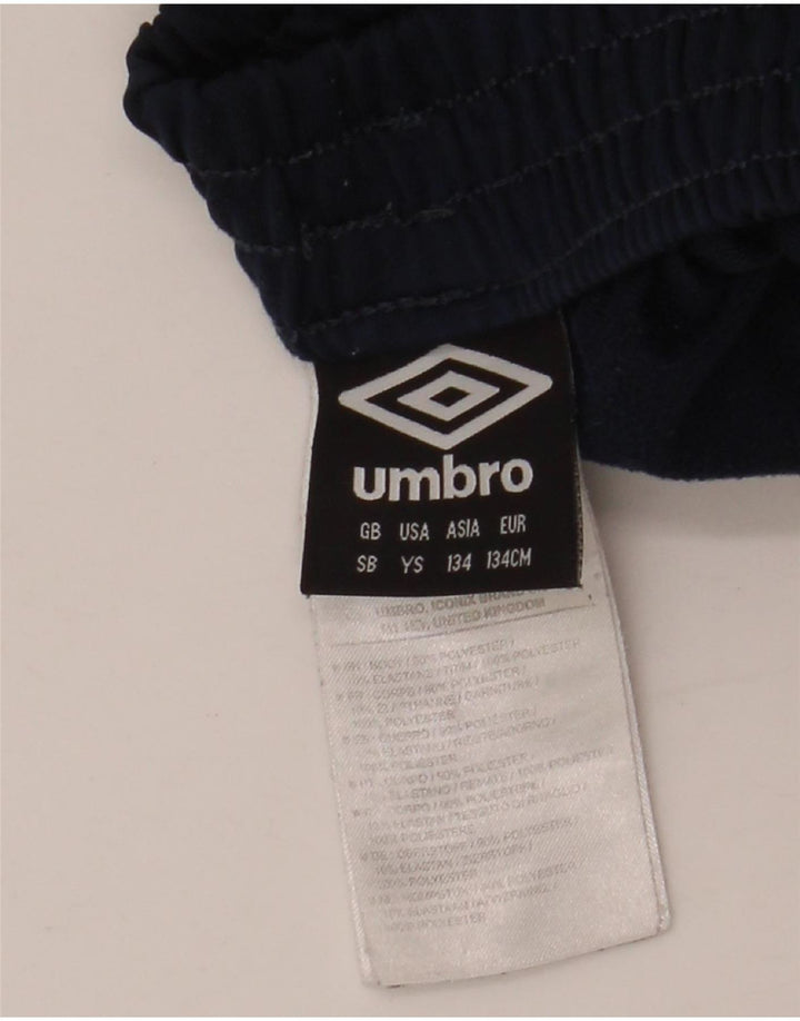 UMBRO Boys Tracksuit Trousers 9-10 Years Small Navy Blue Colourblock