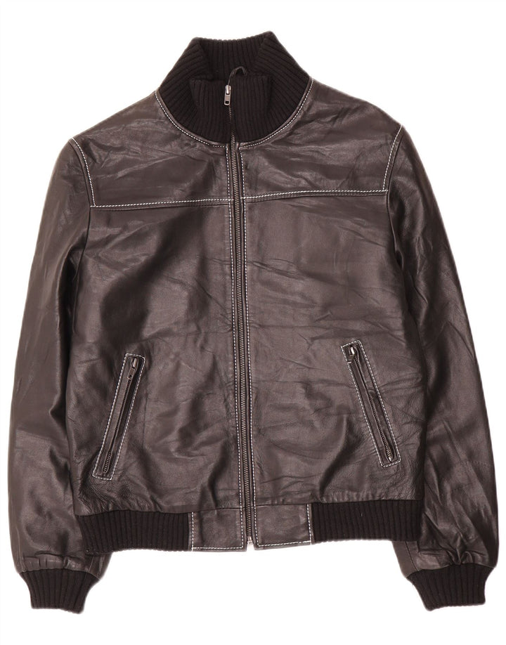 Vintage Womens Leather Jacket UK 14 Large Black