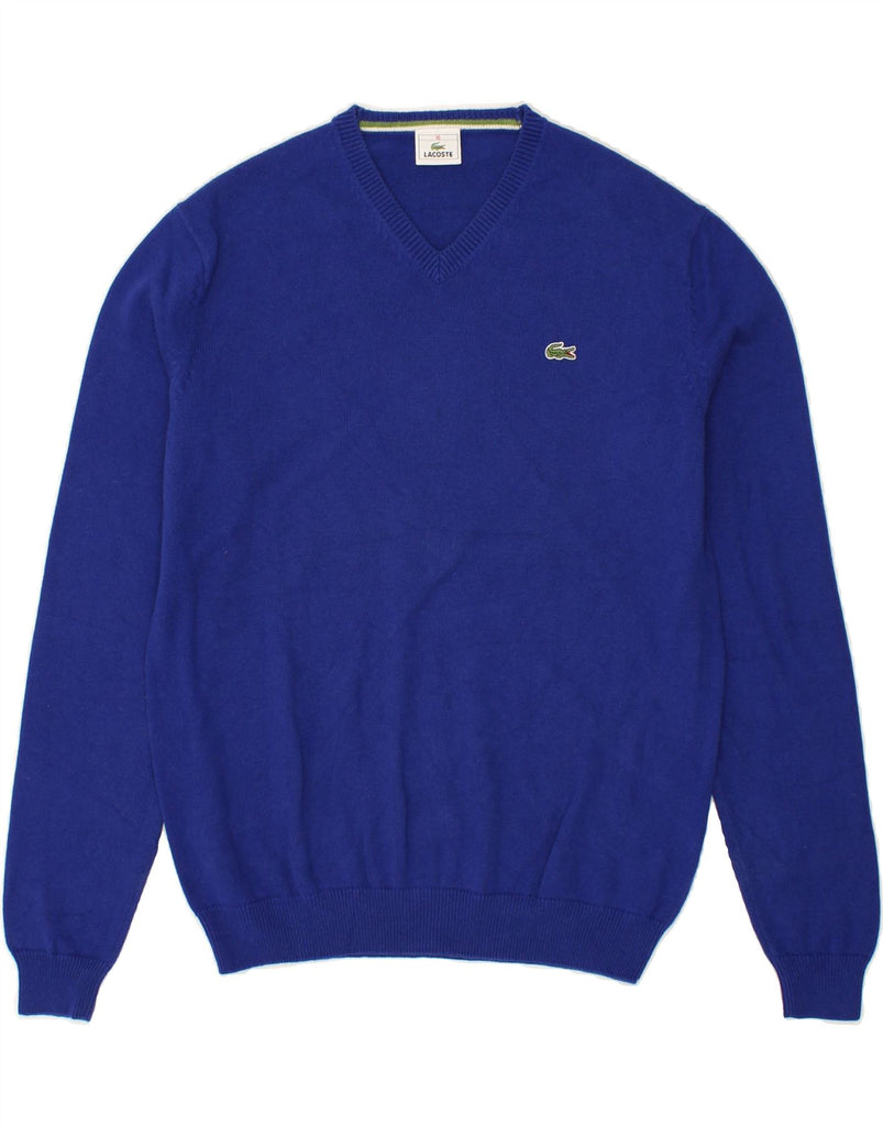 LACOSTE Boys V-Neck Jumper Sweater 15-16 Years Navy Blue Cotton | Vintage Lacoste | Thrift | Second-Hand Lacoste | Used Clothing | Messina Hembry 