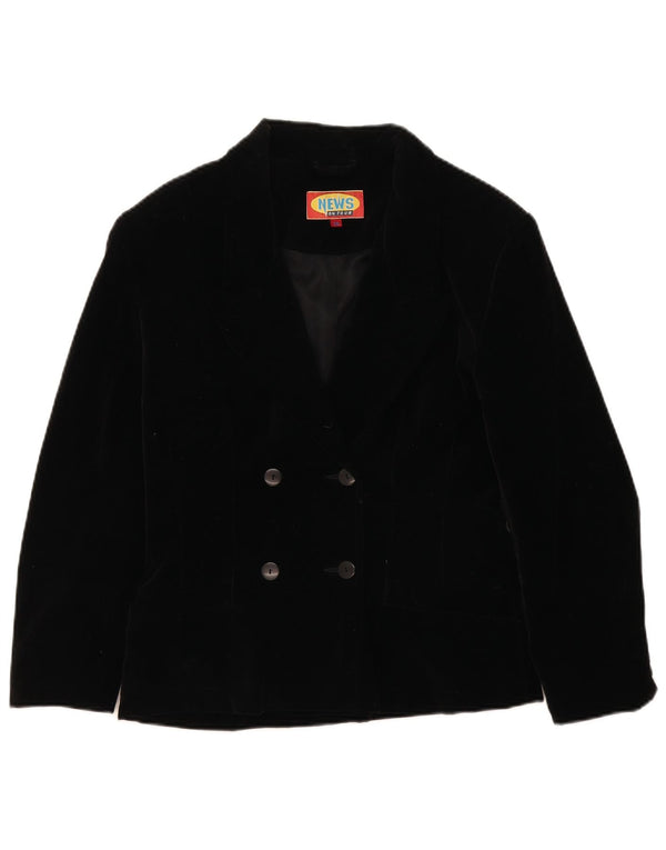 Vintage Womens Oversized Double Breasted Blazer Jacket EU 36 Small Black
