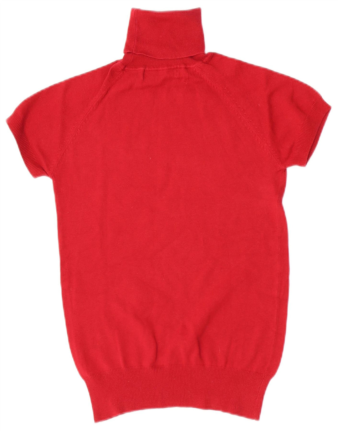 Zara Womens Short Sleeve Roll Neck Jumper Sweater UK 12 Medium Red