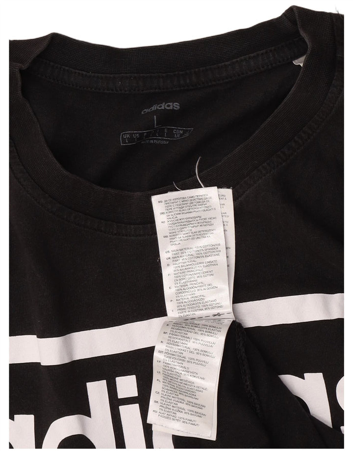 Adidas Mens Graphic T-Shirt Top Large Black Cotton
