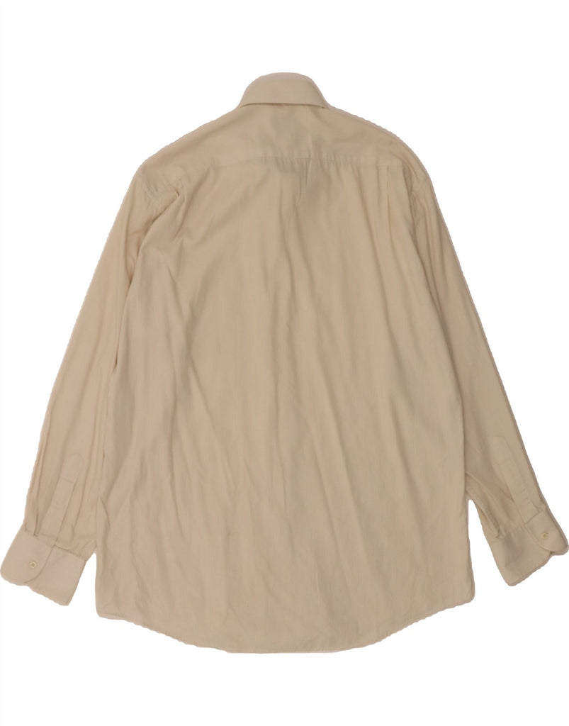 PIERRE CARDIN Mens Shirt Size 42 16 1/2 Large Off White Pinstripe Cotton Vintage Pierre Cardin and Second-Hand Pierre Cardin from Messina Hembry 