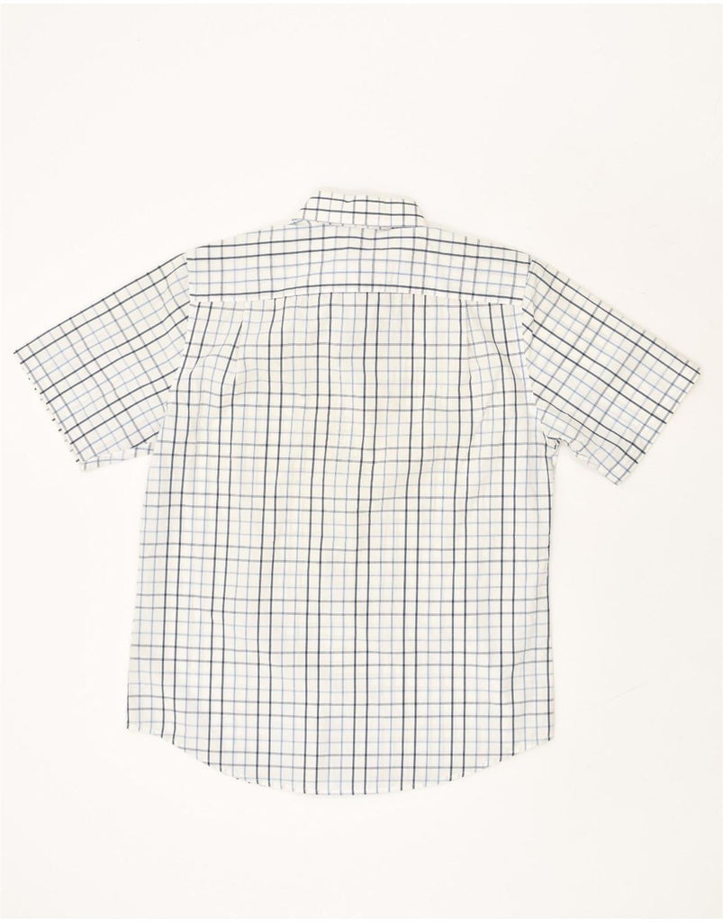 DOCKERS Mens Short Sleeve Shirt Medium White Check Cotton | Vintage Dockers | Thrift | Second-Hand Dockers | Used Clothing | Messina Hembry 