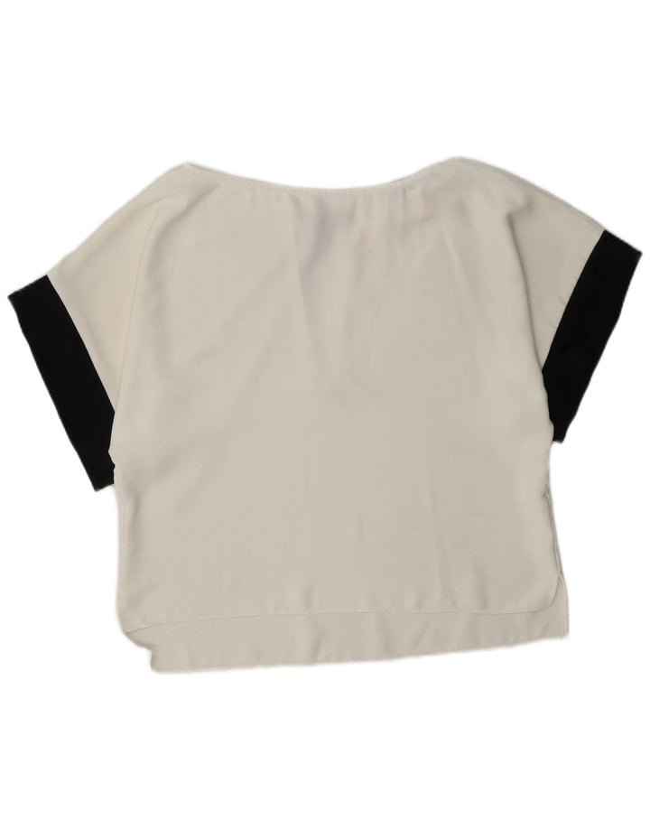 Zara Womens Oversized Blouse Top UK 6 XS White Colourblock