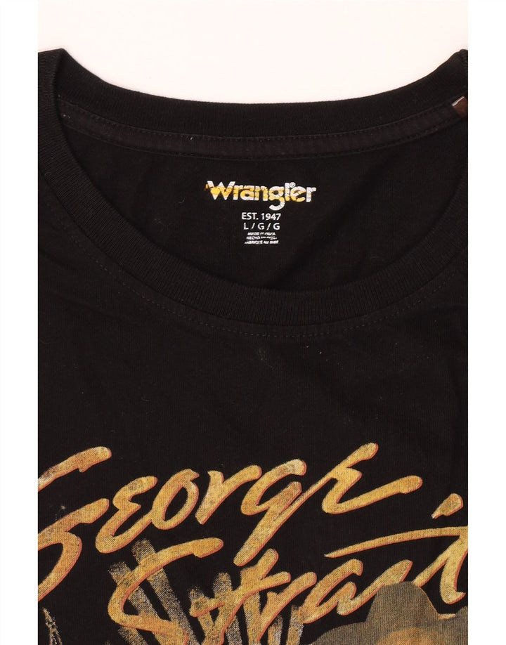 Wrangler Mens Graphic T-Shirt Top Large Black