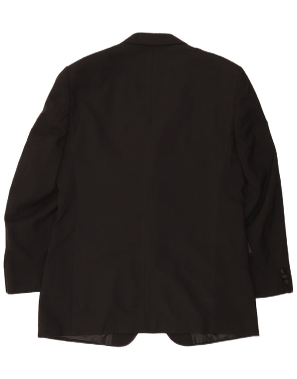 Marks & Spencer Mens 2 Button Blazer Jacket UK 42 Large Black Polyester