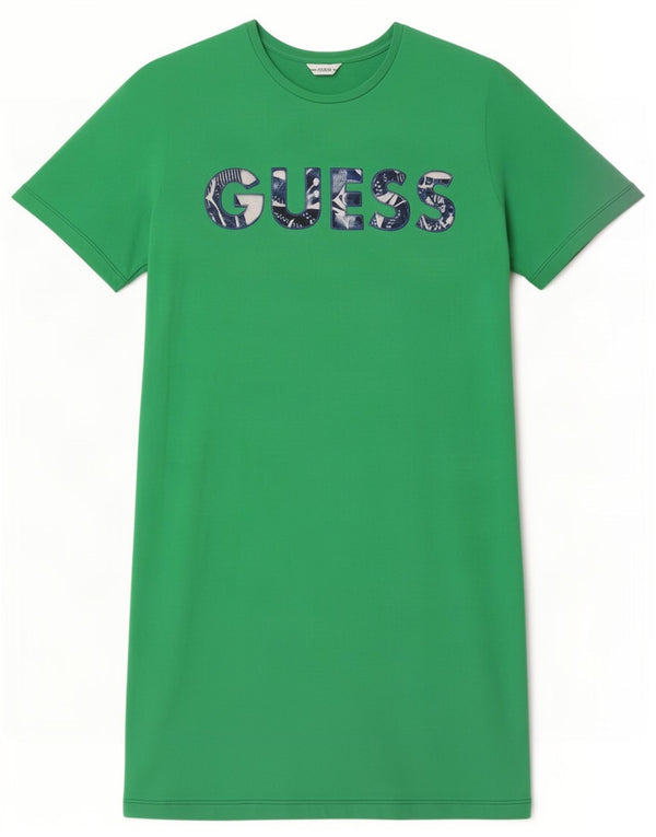 Guess Womens Graphic T-Shirt Dress UK 16 Large Green