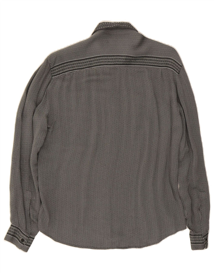 VINTAGE Mens Shirt Small Grey Spotted Acetate Vintage Vintage and Second-Hand Vintage from Messina Hembry 