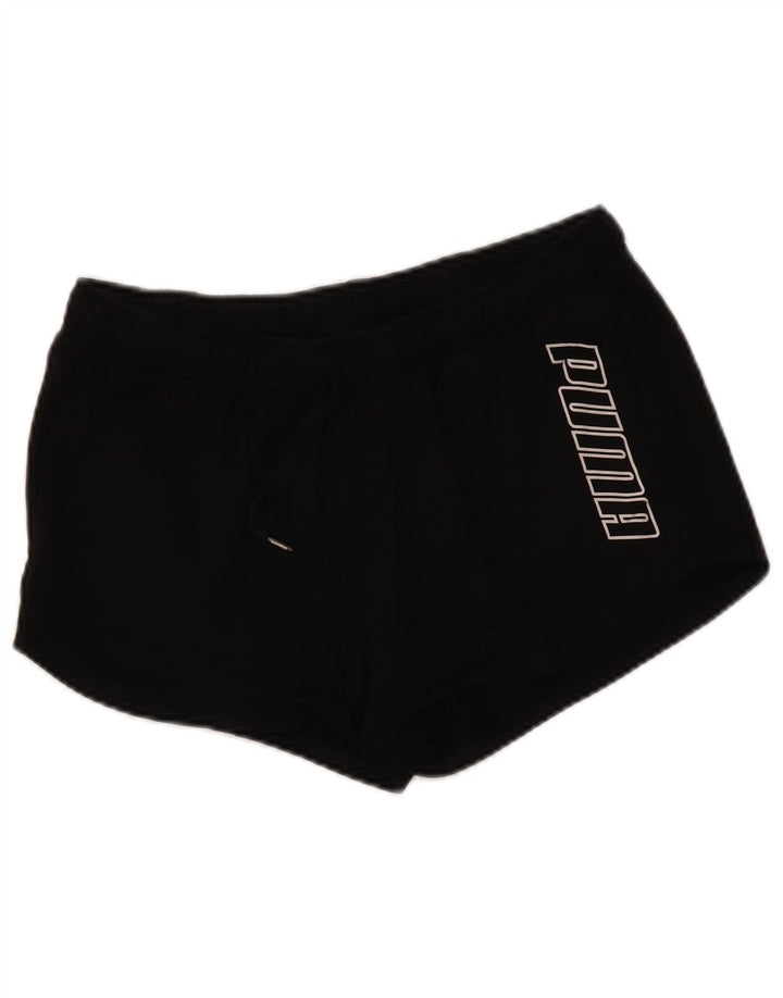 PUMA Womens Graphic Sport Shorts UK 14 Large  Black Polyester