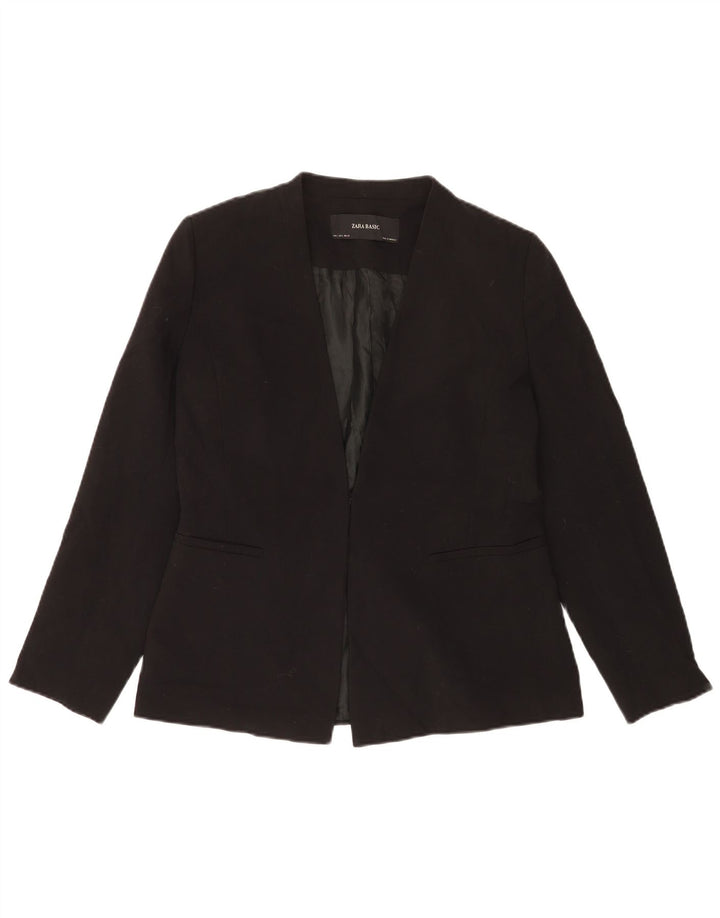Zara Womens Blazer Jacket UK 16 Large Black Polyester