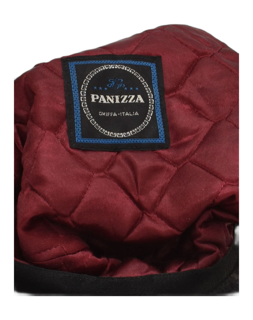 PANIZZA Mens Flat Cap Size 57 Medium Grey Check Wool | Vintage Panizza | Thrift | Second-Hand Panizza | Used Clothing | Messina Hembry 