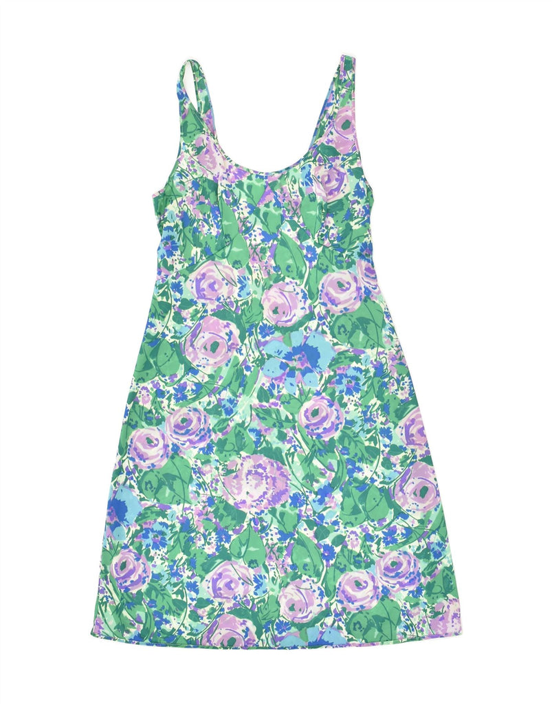 VINTAGE Womens Sundress UK 4 XS Green Floral | Vintage Vintage | Thrift | Second-Hand Vintage | Used Clothing | Messina Hembry 