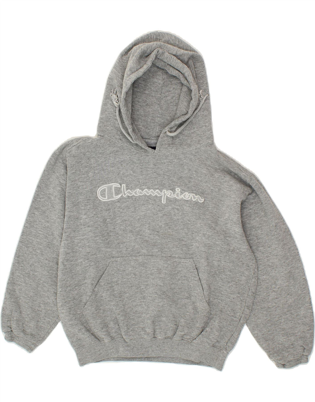CHAMPION Girls Graphic Hoodie Jumper 9-10 Years Grey Cotton Vintage Champion and Second-Hand Champion from Messina Hembry 